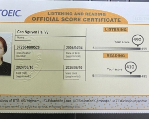 Cao Nguyen Hai Vy- Undergraduate- toeic 900